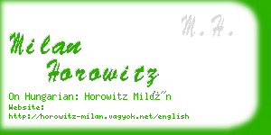 milan horowitz business card